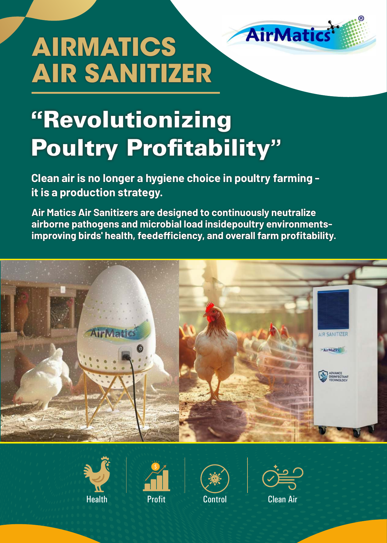 AirMatics Air Sanitizer used in poultry sheds