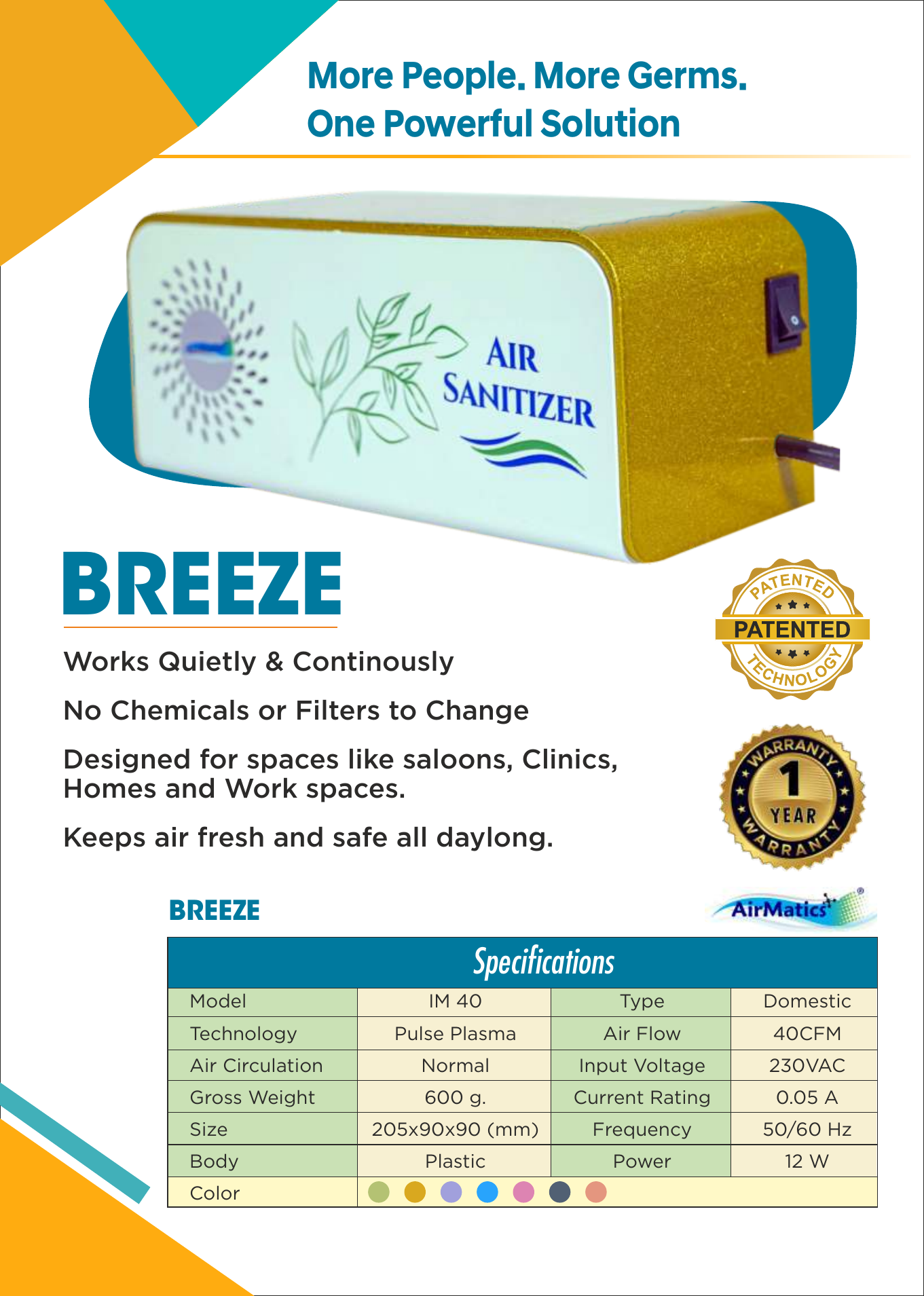 AirMatics Breeze air sanitizer